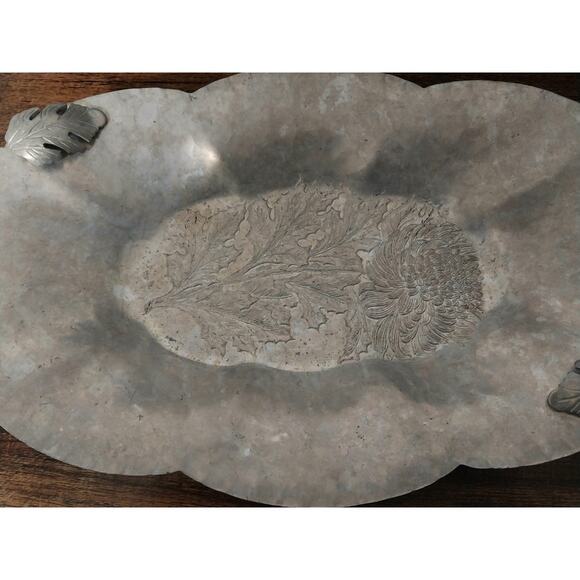 Vintage Trade Continental Mark Hand Wrougbt Hammered Aluminum Serving Tray #572 - Picture 2 of 5